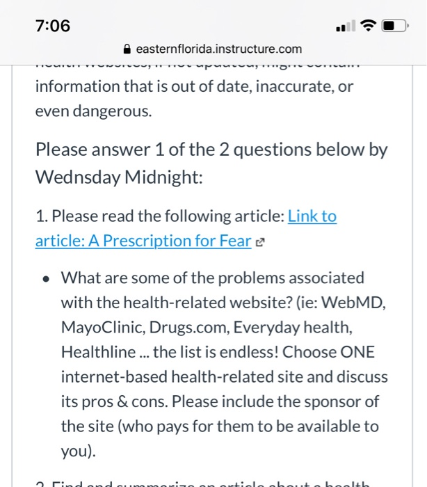7:06 easternflorida.instructure.com information