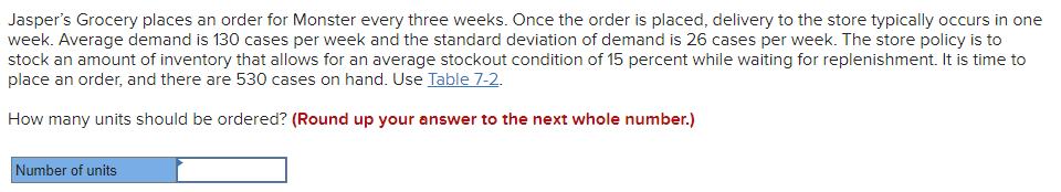Jasper's Grocery places an order for Monster