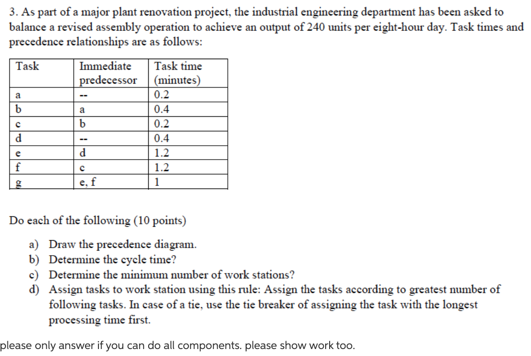 3. As part of a major plant renovation project,