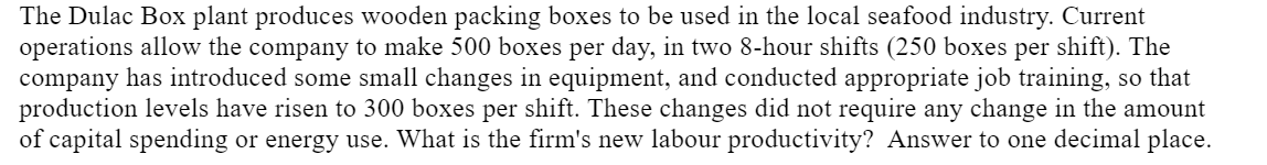 The Dulac Box plant produces wooden packing boxes