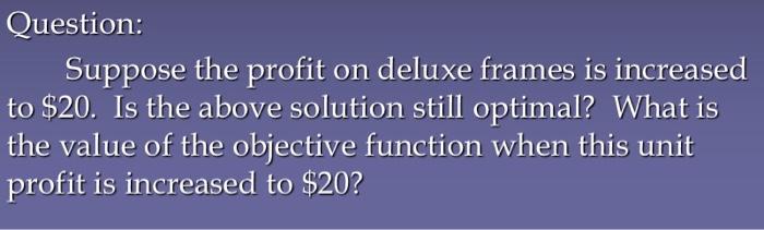 Max 10x1 + 15x2 (Total Weekly Profit) s.t. 2x1 +