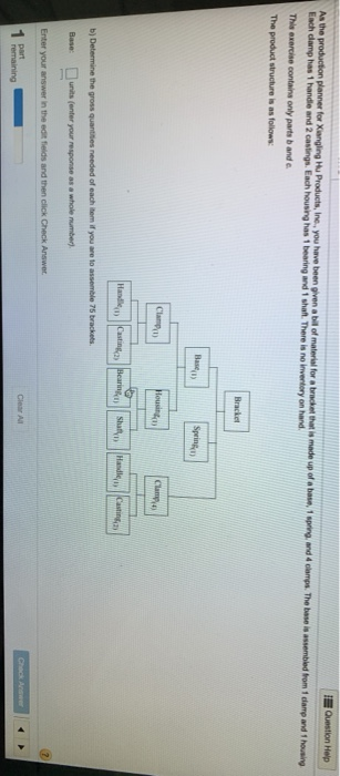 Question Help As the production planner for