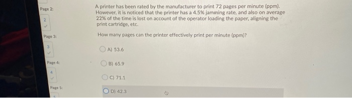 Page 2 2 A printer has been rated by the