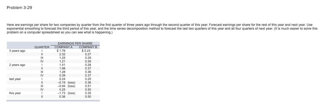 c. Using the decomposition of a time series