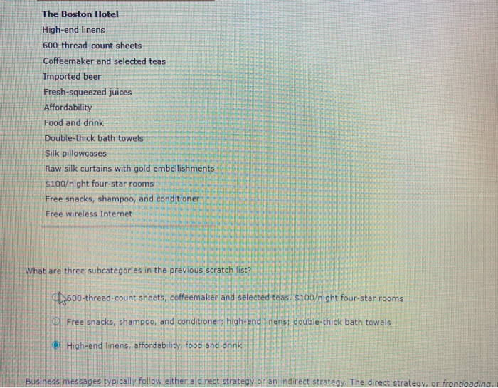 The Boston Hotel High-end linens 600-thread-count