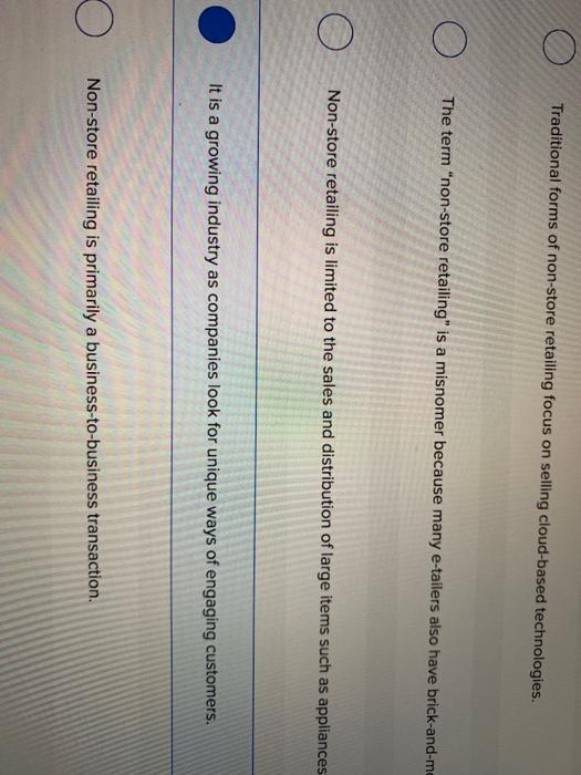 Which of the following is true about non-store