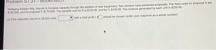 Problem S Wolfgang Kersten Mfg. intends to