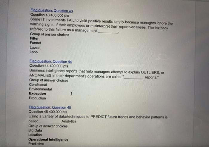Flag question: Question 43 Question 43 400,000