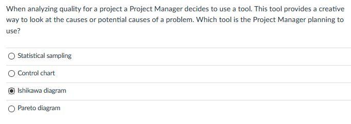 When analyzing quality for a project a Project