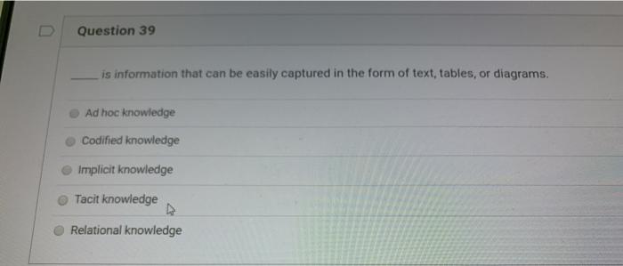 Question 39 is information that can be easily
