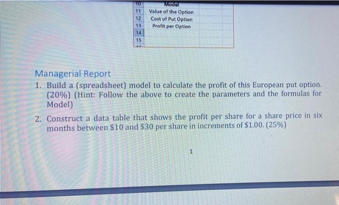 please show all steps of Q 1,2,&3 in Excel. A put