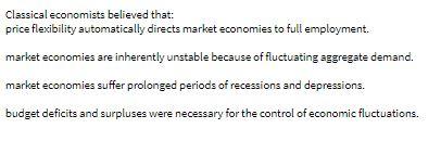 Classical economists believed that: price