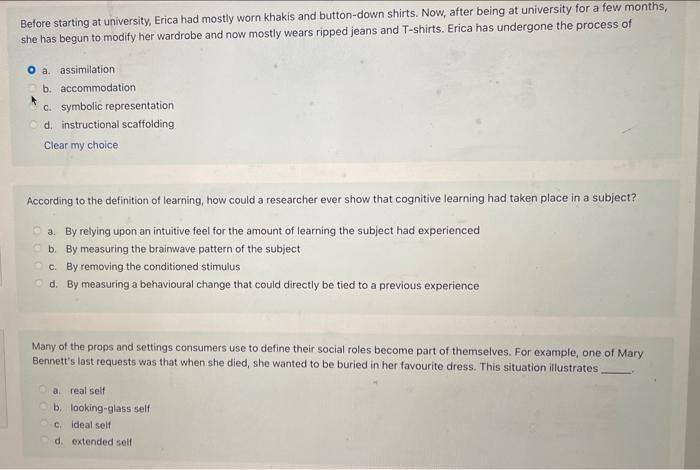 Before starting at university, Erica had mostly