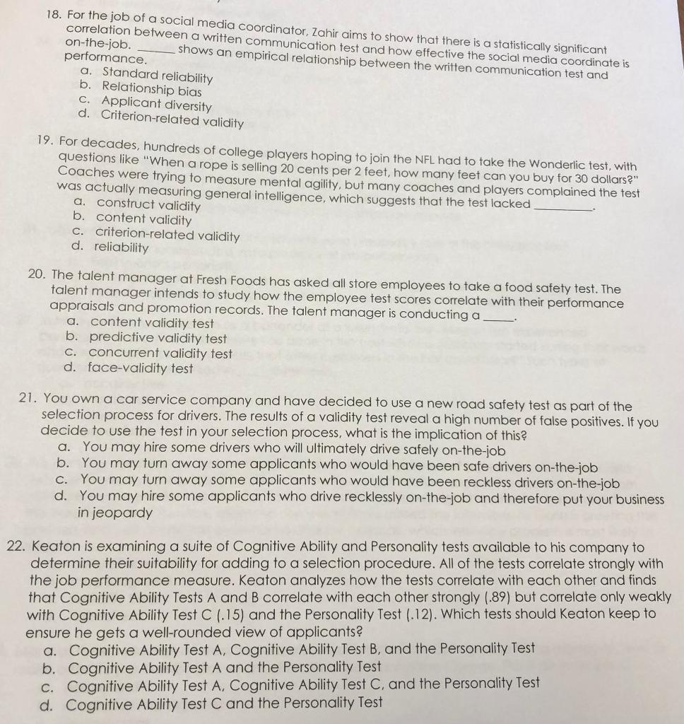 18. For the job of a social media coordinator,