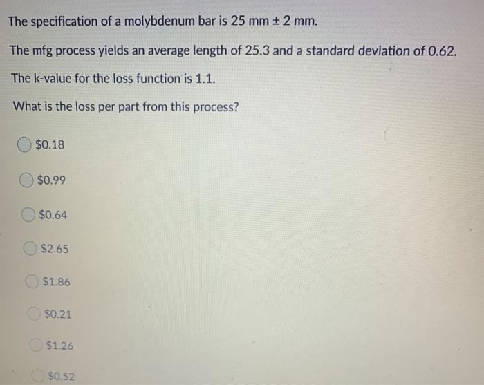 The specification of a molybdenum bar is 25 mm +
