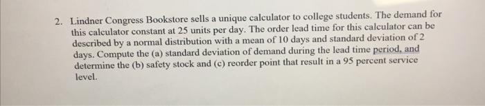 question 2. part a-c 2. Lindner Congress