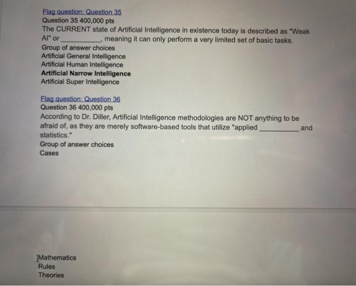 Flag question: Question 35 Question 35 400,000