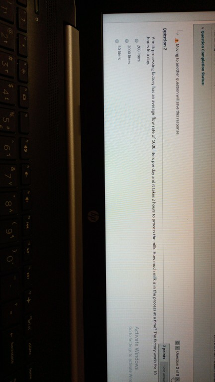 Question Completion Status: A Moving to another