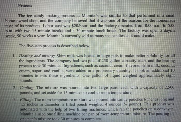 please answer part 3 (filling) Process The ice