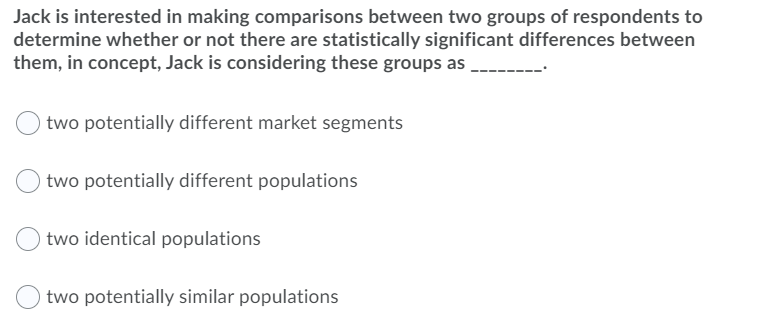 Jack is interested in making comparisons between