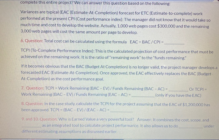 Let's assume that a project you are on needs to