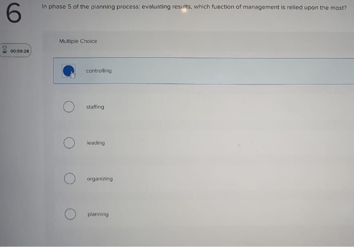 In phase 5 of the planning process: evaluating