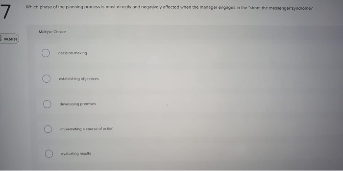 In phase 5 of the planning process: evaluating