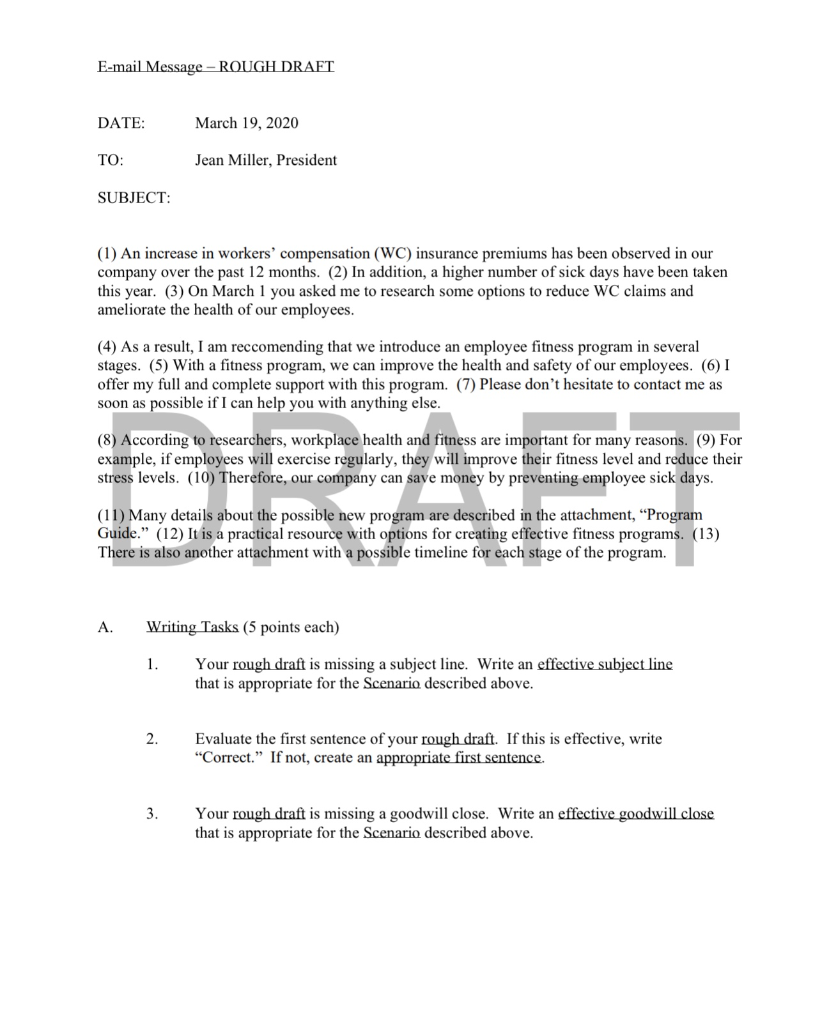 E-mail Message - ROUGH DRAFT DATE: March 19, 2020