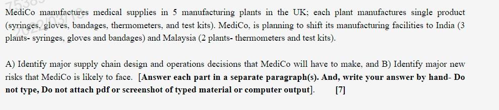 MediCo manufactures medical supplies in 5