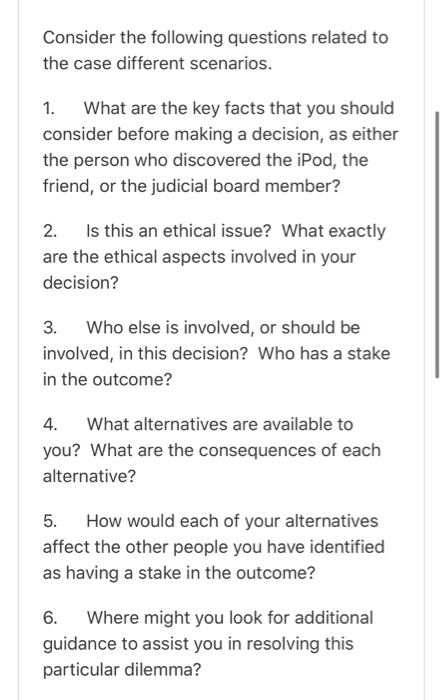 Case# 1: IPod Opening Decision Point What Would