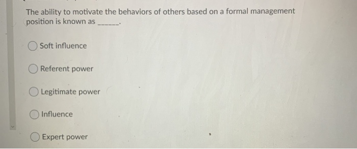 The ability to motivate the behaviors of others