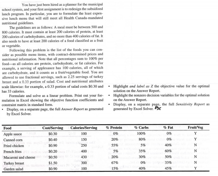 You have just been hired as a planner for the