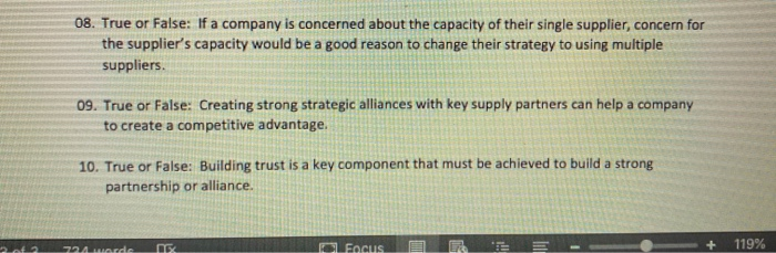 08. True or False: If a company is concerned