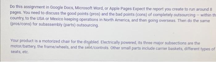 Do this assignment in Google Docs, Microsoft