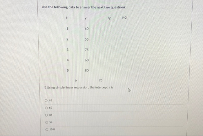 Use the following data to answer the next two