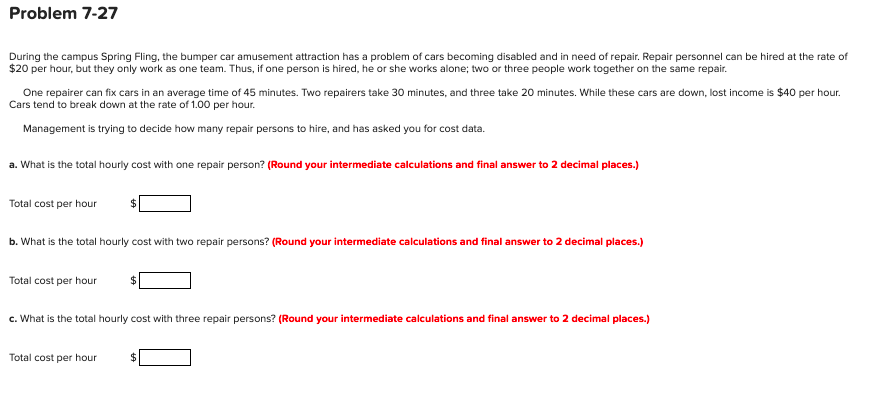 Problem 7-27 During the campus Spring Fling, the