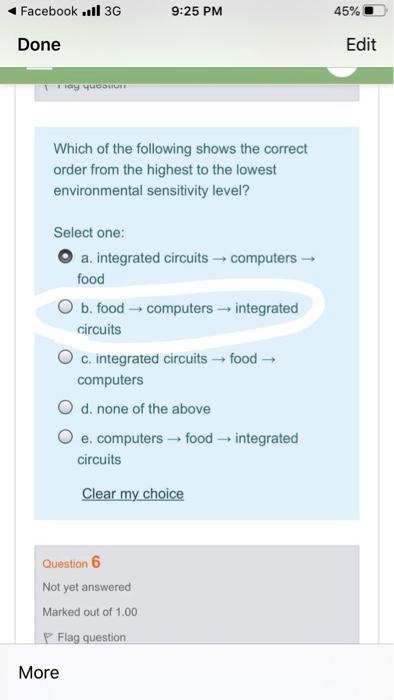 which of the following chows the correct order