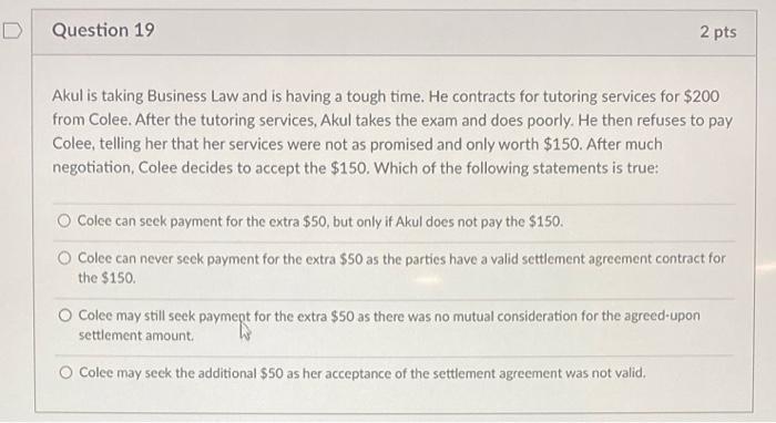 Question 18 2 pts Multiple Answer Options: Select