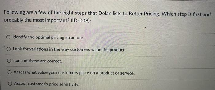 Following are a few of the eight steps that Dolan