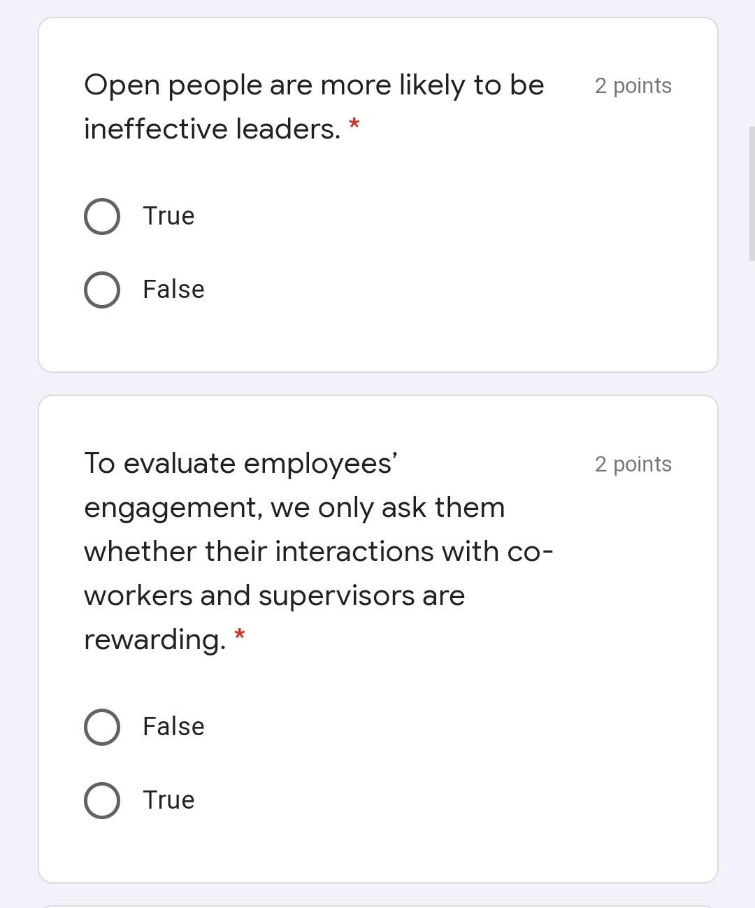 2 points Open people are more likely to be