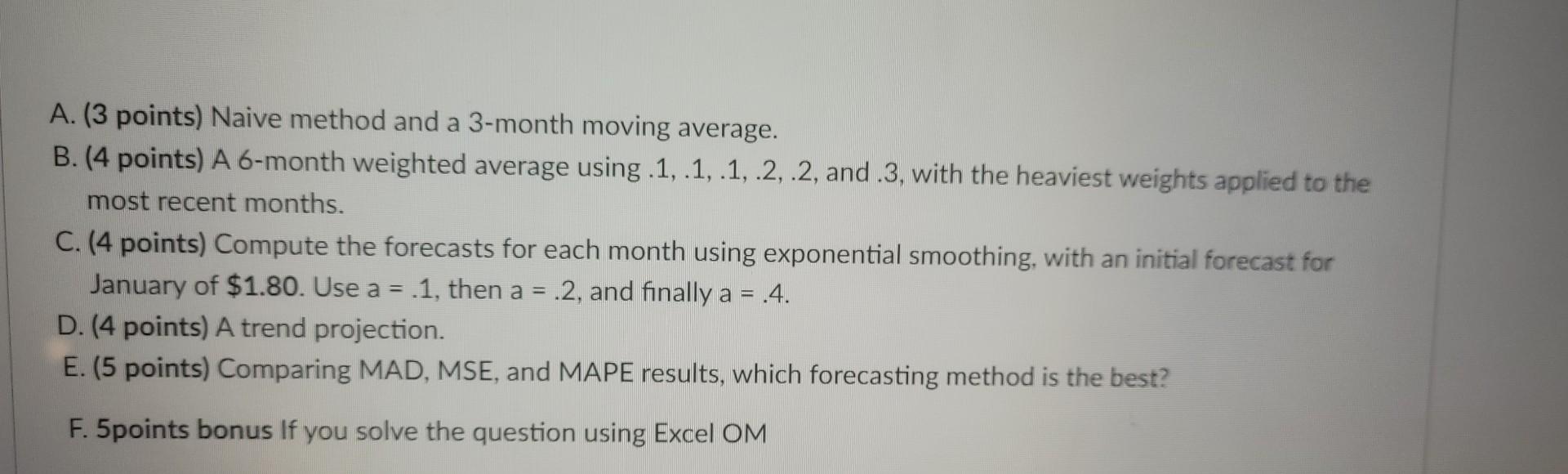 Month Price Per Chip (\$) January 1.80 February