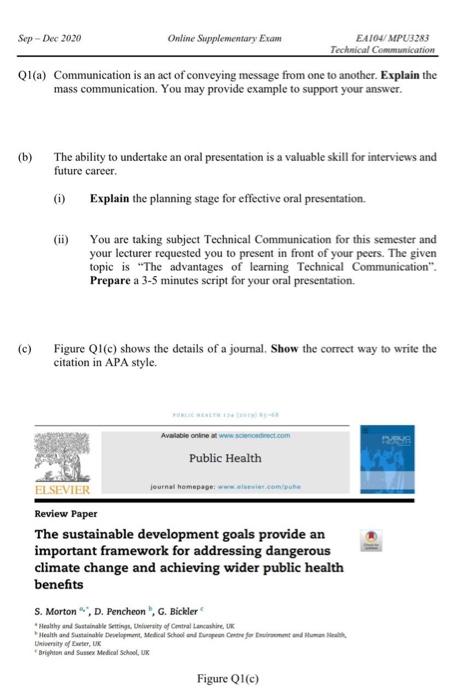 Sep-Dec 2020 Online Supplementary Exam