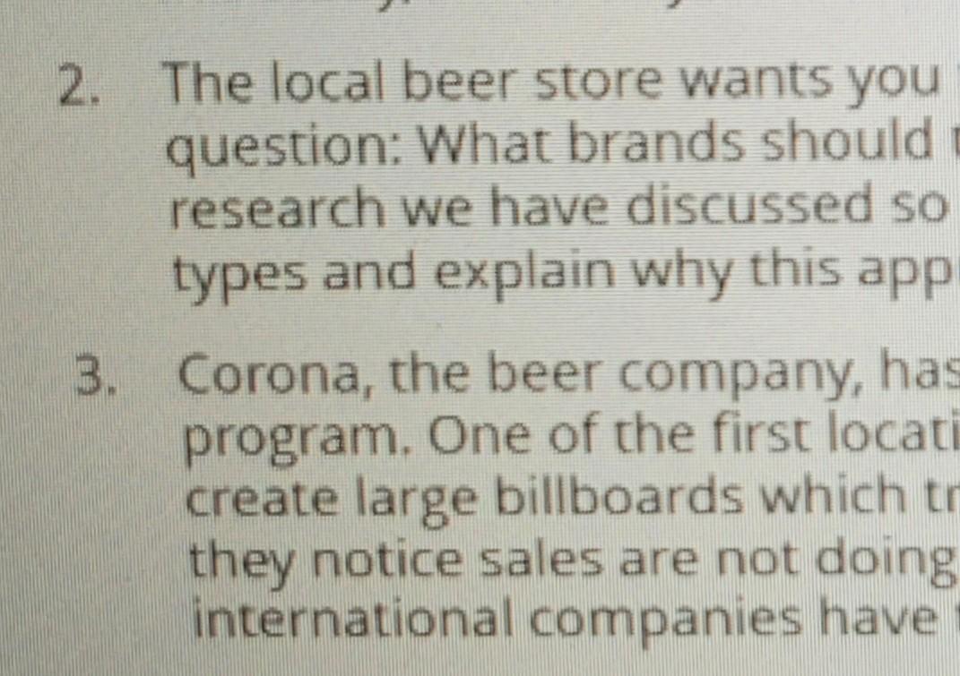 Business Research Method question 2. The local