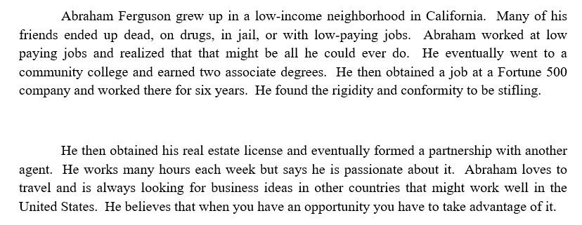 Abraham Ferguson grew up in a low-income