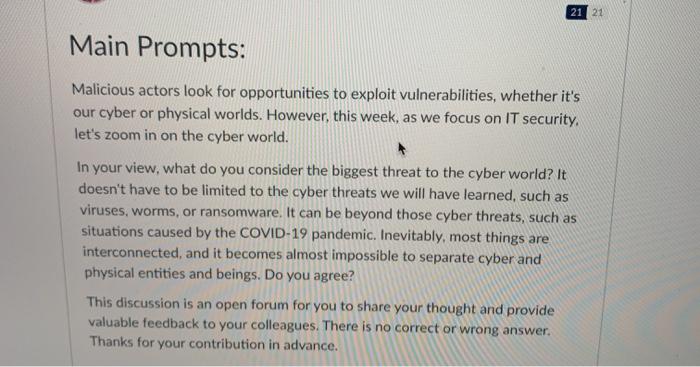 21 21 Main Prompts: Malicious actors look for