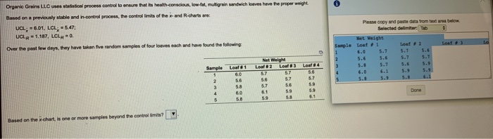 Organe Grain LLC watistical process control to