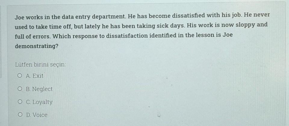 Joe works in the data entry department. He has