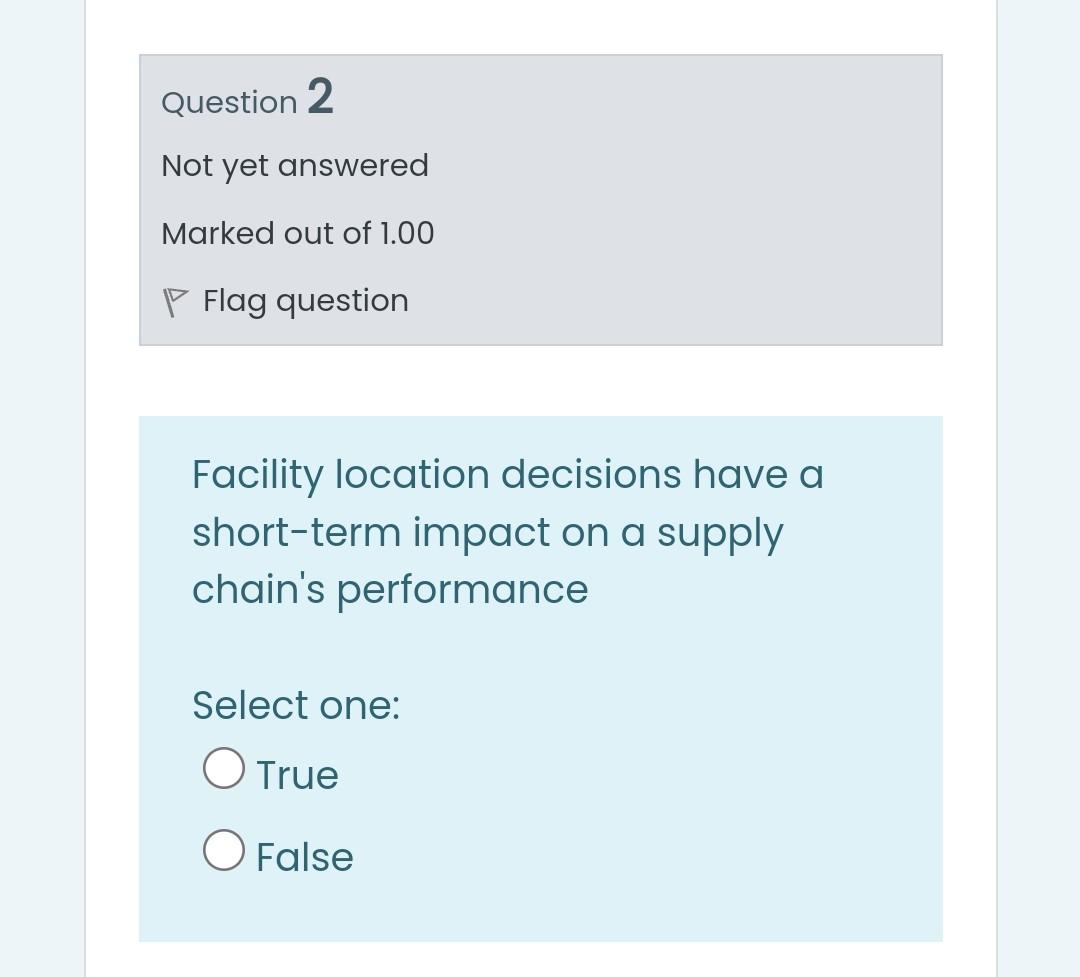 Question 1 Not yet answered Marked out of 1.00 P