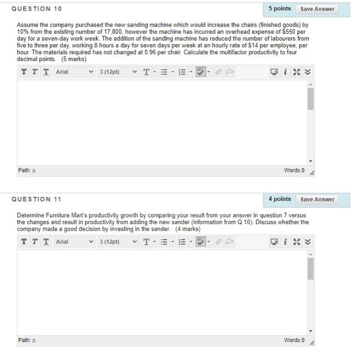 QUESTION 10 5 points Save Answer Assume the