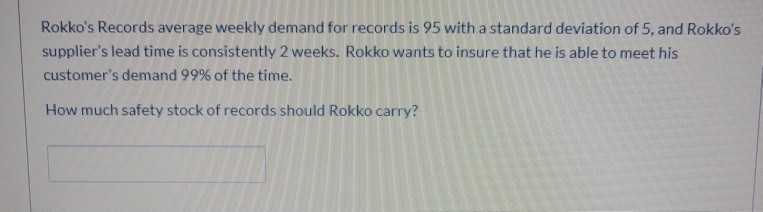 Rokko's Records average weekly demand for records